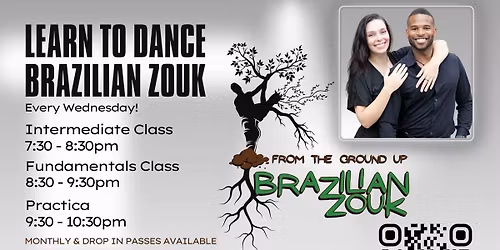 Intermediate\/Fundamentals - Brazilian Zouk Lessons with [Jeramie & Alyssa]