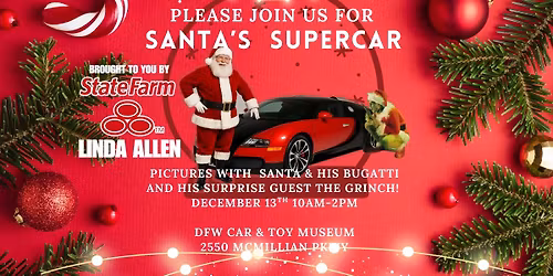 FREE EVENT l SANTA\u2019S SUPERCAR | pics with Santa & his Bugatti + Surprise "Green" Guest 10-2
