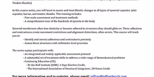 New Class on Joint Capsules, Bursas and Tendons