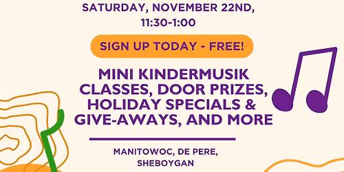 Kindermusik Open House- Sheboygan, Manitowoc, De Pere