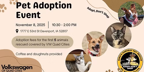 Pet Adoption Event with Kings Harvest Pet Rescue