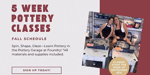Pottery Class - 5 week Fall 2026