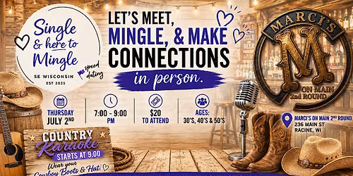 Single & here to Mingle Dating Event ~Country style~