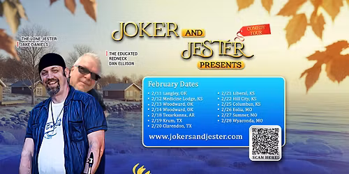 Jokers and Jester Comedy Tour Presents The Lone Jester and The Educated Redneck @Wheeling, WV