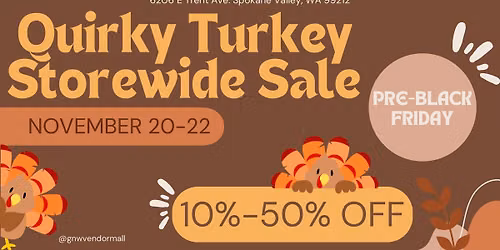Quirky Turkey Storewide Sale Nov 20th-22nd
