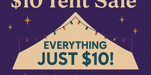 Holiday $10 and under tent sale at Handmade Mystic