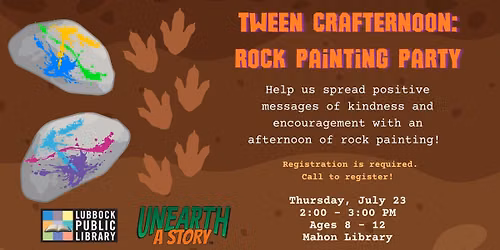Tween Crafternoon: Rock Painting Party at Mahon Library