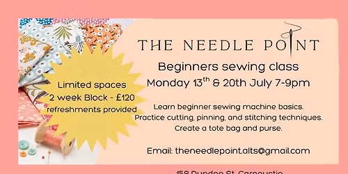 Beginniners sewing class