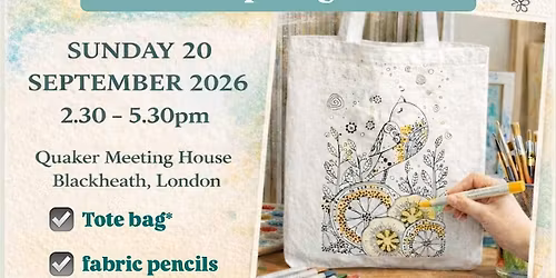 MINI RETREAT - BREATHWORK,  PAINT YOUR OWN 'DOODLE' TOTE BAG & EAT