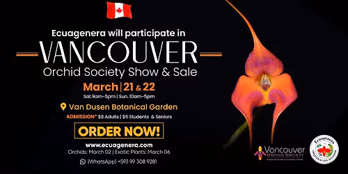Ecuagenera will participate in Vancouver Orchid Society Show & Sale