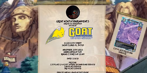 Naruto CCG Championship Presented By: Goat Cards and Great Ninja Tournaments