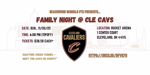 Beachwood Schools PTO: Family Night @ CLE CAVS