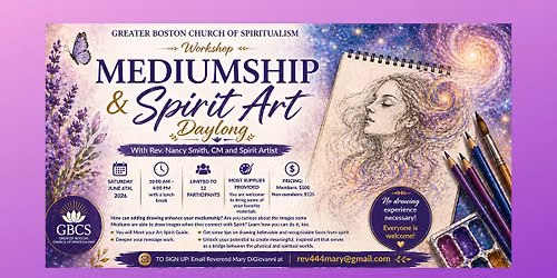 Mediumship and Spirit Art Daylong Workshop With Rev Nancy Smith, CM and Spirit Artist