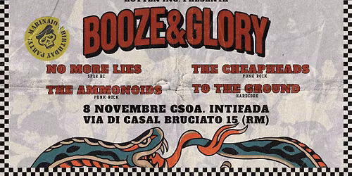 BOOZE AND GLORY - NO MORE LIES- THE AMMONOIDS-THE CHEAPHEADS-TO THE GROUND