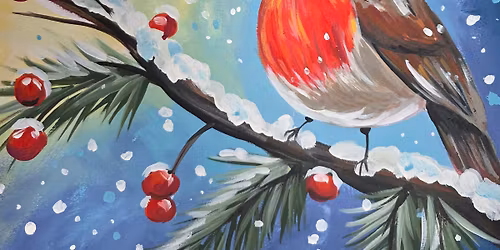 Paint Event at Eleos Cafe, Chard, winter Robin