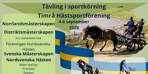 T\u00e4vling i Sportk\u00f6rning med DM, NM & SM Nordsvenska Bruksh\u00e4sten