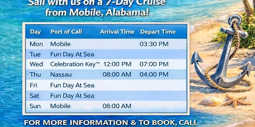 Nassau Bahamas Cruise | 7-Day Cruise from Mobile, AL to the Bahamas!