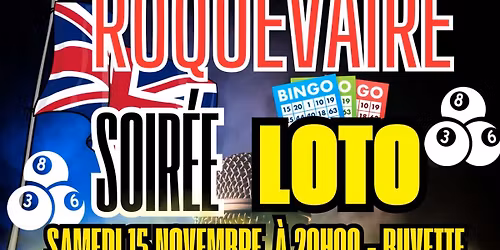 SUPER LOTO SOIR\u00c9E - SAMEDI 15 NOV. 20H - \u00c0 ROQUEVAIRE