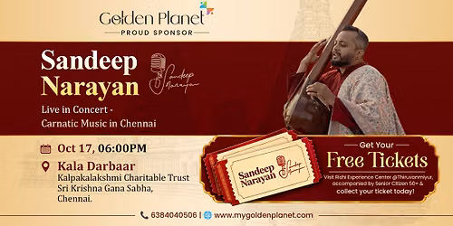\ud83c\udf9f\ufe0f COLLECT YOUR FREE TICKETS FOR SANDEEP NARAYAN LIVE IN CONCERT! \ud83c\udfb6\u2728