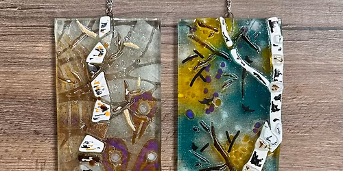 Fused Glass Layered Birch Tree