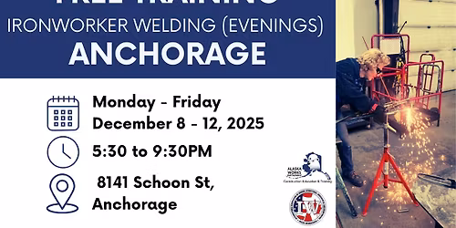Ironworker Welding (Evenings) - FREE, Hands-on Introductory Training 