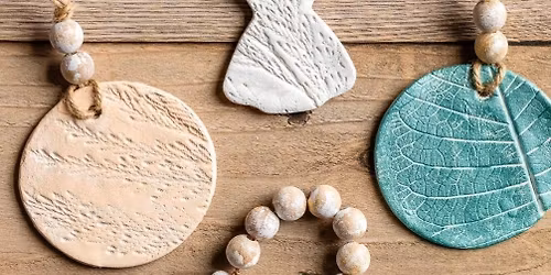 Clay Ornaments at Lamp Post