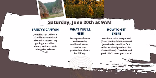 Meet Us At the Trailhead - Sandys Canyon 