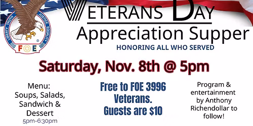 Veterans Day Appreciation Supper
