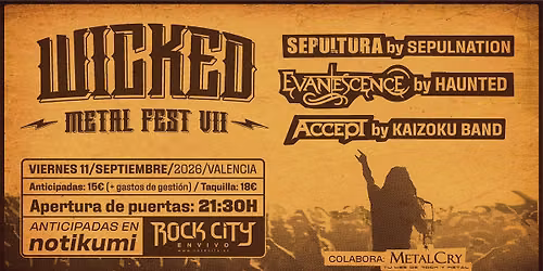 Wicked Metal Fest VII en Valencia @Rock City