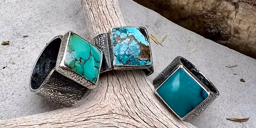 "Make it at Meltdown" Reticulated Turquoise Ring