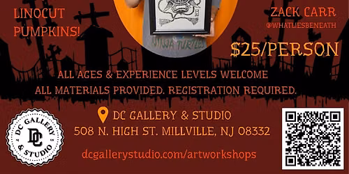 Pumpkin Carving Linocut Print Workshop