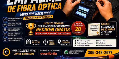 Curso Intensivo de Empalme de Fibra \u00d3ptica \u2013 100% Pr\u00e1ctico