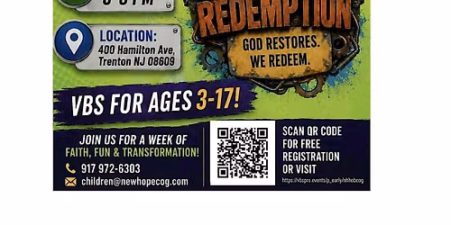 New Hope & House of Blessings Church of God FREE Vacation Bible School 2026