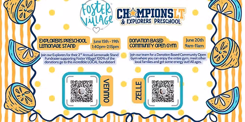 Donation Based Community Open Gym benefitting Foster Village