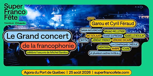Le Grand concert de la francophonie c\u00e9l\u00e8bre l'oeuvre de Michel Sardou