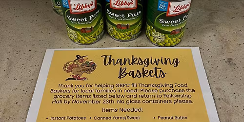 Great Bridge Presbyterian Church Thanksgiving Food Drive