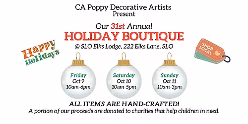 HOLIDAY BOUTIQUE by the CA Poppy Decorative Artists