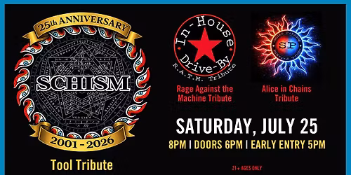 Schism: A Tribute to Tool - Farewell Tour & 25th Anniversary at Jergels