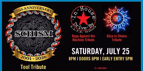 Schism: A Tribute to Tool - Farewell Tour & 25th Anniversary at Jergels