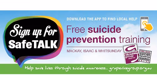 Free safeTALK suicide prevention - Mackay