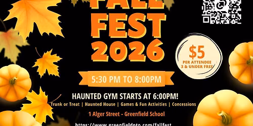 Fall Fest at Greenfield K-8 2026 - Open to the Community!