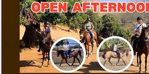 OPEN AFTERNOON to chat about riding lessons for beginners to experienced riders & rusty riders