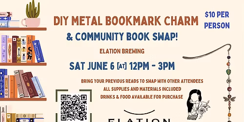 DIY Metal Bookmark Charm + Community Book Swap