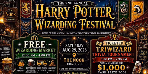 Harry Potter Trivia $1000 In Cash Prizes! $80 Registration - Teams of 4