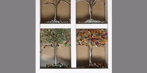 4 Seasons Trees Crushed Glass & Paint on Frame Paint Art Sip Class