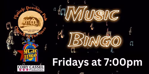 Music Bingo Friday with Cory Cassel at the Historic Dewdney Pub