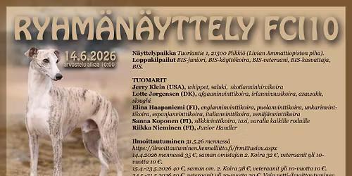 Ryhm\u00e4n\u00e4yttely FCI 10, 14.06.2026 Kaarina