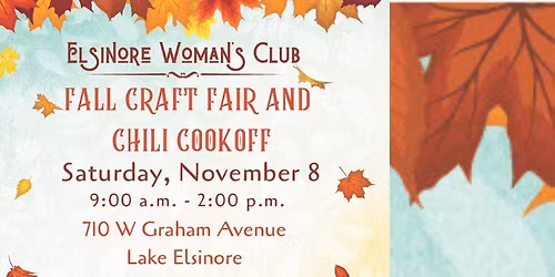 Elsinore Woman\u2019s Club Fall Craft Fair & Chili Cookoff