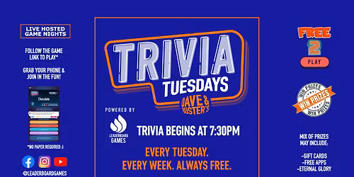 Trivia Night | Dave & Buster's - Cincinnati - Springdale OH - TUE 730p @LeaderboardGames