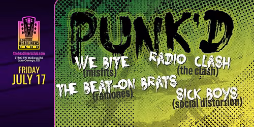 PUNK'D: Misfits \u2022 Ramones \u2022 The Clash \u2022 Social D tributes at The Headliners Club